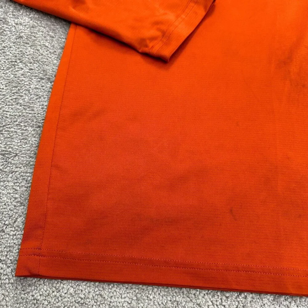 Columbia Omni Wick Shirt Men Medium Orange Long Sleeve Henley Neck Casual Active